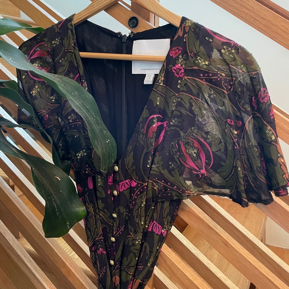 Anthropologie Shimmery Printed Jumpsuit